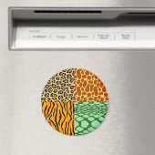 Cheetah, Giraffe, Tijger en Snake Magneet (Insitu (Vaatwasser))