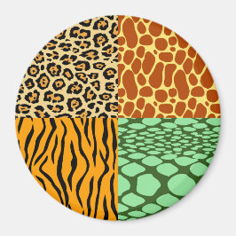 Cheetah, Giraffe, Tijger en Snake Magneet