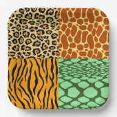 Cheetah, Giraffe, Tijger en Snake Papieren Bordje (Voorkant)