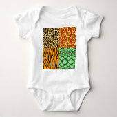 Cheetah, Giraffe, Tijger en Snake Romper (Voorkant)