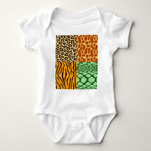Cheetah, Giraffe, Tijger en Snake Romper (Voorkant)