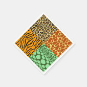 Cheetah, Giraffe, Tijger en Snake Servet (Hoek)