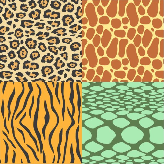 Cheetah, Giraffe, Tijger en Snake Sticker (Voorkant)