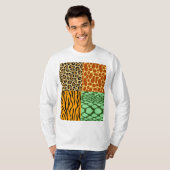Cheetah, Giraffe, Tijger en Snake T-shirt (Voorkant volledig)