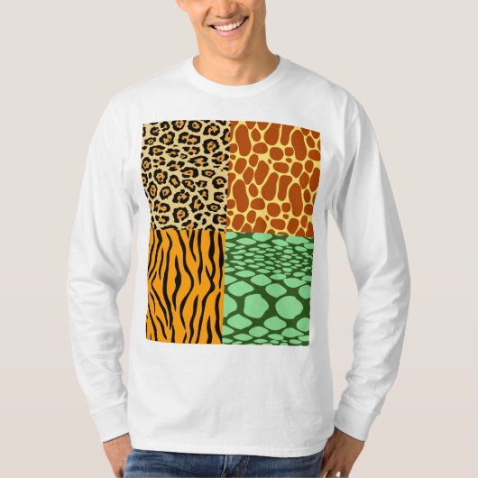 Cheetah, Giraffe, Tijger en Snake T-shirt (Voorkant)