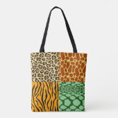 Cheetah, Giraffe, Tijger en Snake Tote Bag (Achterkant)