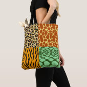 Cheetah, Giraffe, Tijger en Snake Tote Bag (Dichtbij)