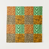 Cheetah, Giraffe, Tijger en Snake Wandkleed (Voorkant (horizontaal))