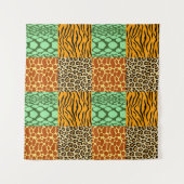 Cheetah, Giraffe, Tijger en Snake Wandkleed (Voorkant)