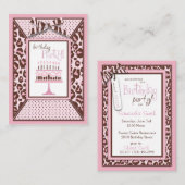 Cheetah Girl Birthday Herinneringskaart Informatiekaartje (Voorkant / Achterkant)