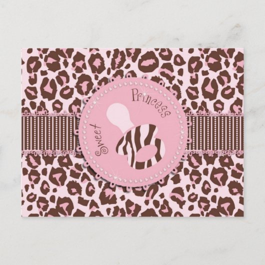 Cheetah Girl Briefkaart Roze B (Voorkant)