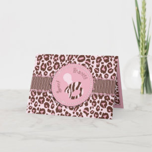 Cheetah Girl Card Pink B Kaart