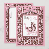 Cheetah Girl Card Roze A2 (Voorkant / Achterkant)
