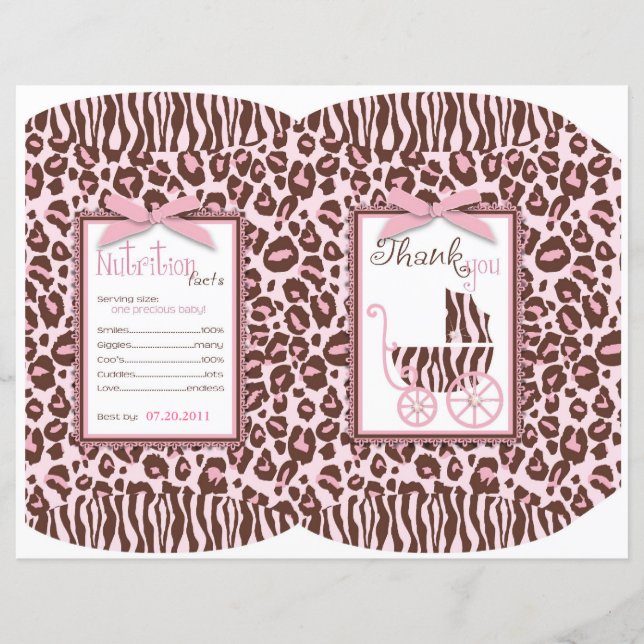 Cheetah Girl Gift Puff Box Sjabloon (Voorkant)