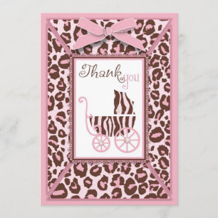 Cheetah Girl TY Card Pink A2 Bedankkaart
