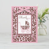 Cheetah Girl TY Card Pink A2 Bedankkaart (Staand voorkant)