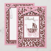 Cheetah Girl TY Card Pink A2 Bedankkaart (Voorkant / Achterkant)