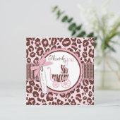 Cheetah Girl TY Square Pink B Bedankkaart (Staand voorkant)