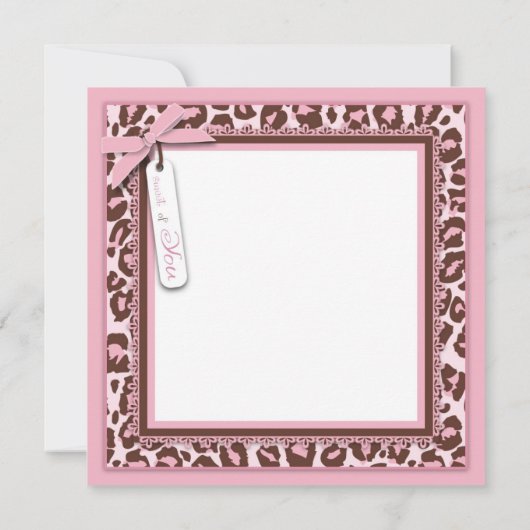 Cheetah Girl TY Square Pink B Bedankkaart (Achterkant)