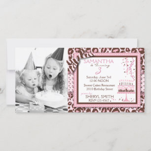 Cheetah Girl Uitnodigingsfotokaart