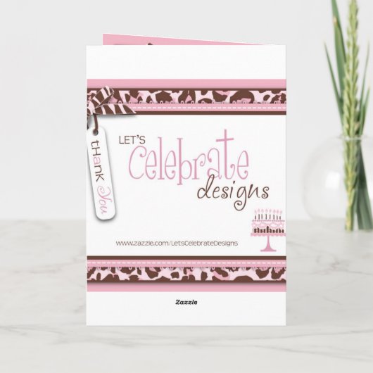 Cheetah Girl Verjaardag Kaart (Achterkant)