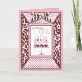 Cheetah Girl Verjaardag Kaart (Voorkant)