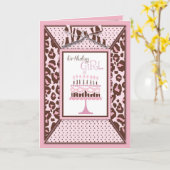 Cheetah Girl Verjaardag Kaart (Gele Bloem)