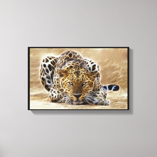 cheetah gloeiend verpakt canvas afdruk (Voorkant)