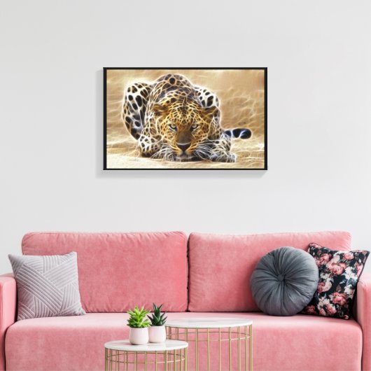 cheetah gloeiend verpakt canvas afdruk (Insitu (Woonkamer))