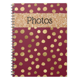 Cheetah Gold Burgundy Metallic Foto's Notitieboek