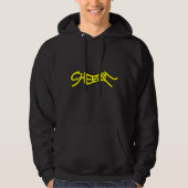 Cheetah Graffiti Style Typography Bold Yellow Hoodie (Voorkant)