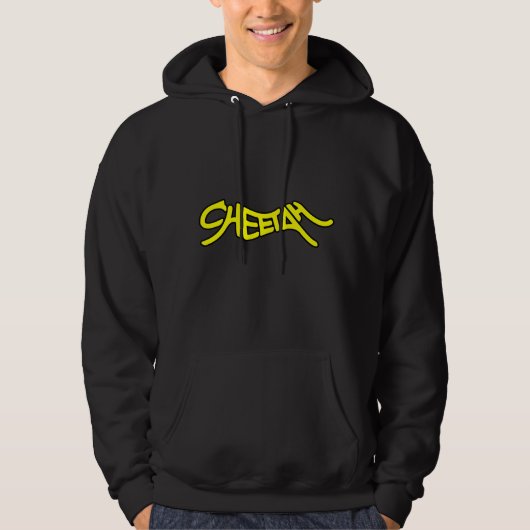 Cheetah Graffiti Style Typography Bold Yellow Hoodie (Voorkant)