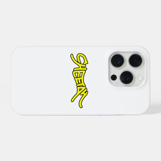 Cheetah Graffiti Style Typography Bold Yellow iPhone Hoesje (Achterkant horizontaal)