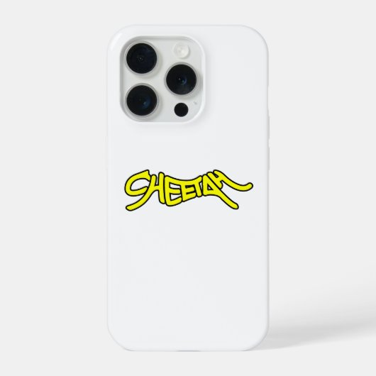 Cheetah Graffiti Style Typography Bold Yellow iPhone Hoesje (Achterkant)