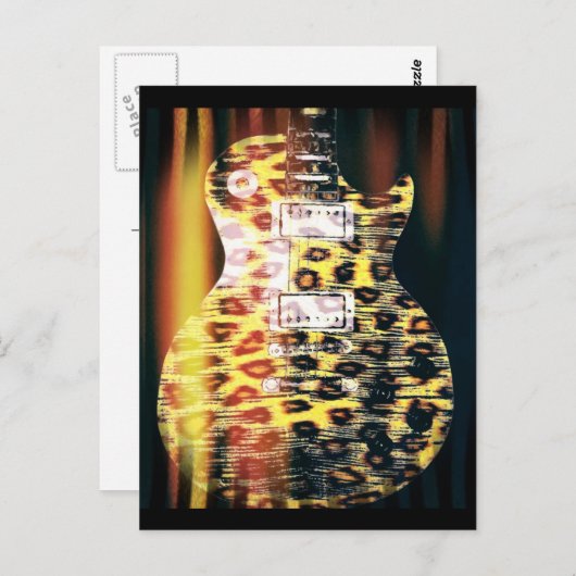 Cheetah Guitar Briefkaart (Voorkant / Achterkant)