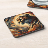 Cheetah Harlem Renaissance Modern Schilderen Bier Onderzetter (Linkerzijde)