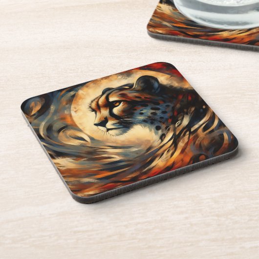 Cheetah Harlem Renaissance Modern Schilderen Bier Onderzetter (Linkerzijde)