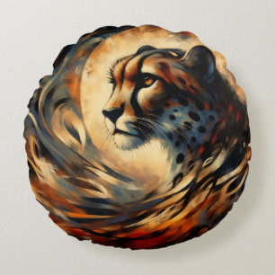 Cheetah Harlem Renaissance Modern Schilderen Rond Kussen