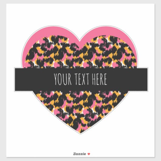 Cheetah Hart Roze Tekst Auto Sticker (Vel)