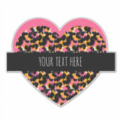 Cheetah Hart Roze Tekst Auto Sticker (Voorkant)