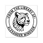 Cheetah Head #1 Bibliotheek Boeknaam Zelfinktende Stempel (Design)
