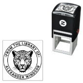 Cheetah Head #2 Bibliotheek Boeknaam Zelfinktende Stempel (In situ)