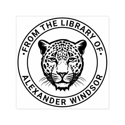 Cheetah Head #2 Bibliotheek Boeknaam Zelfinktende Stempel (Design)