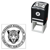 Cheetah Head #2 Naam Retouradres Zelfinktende Stempel (In situ)