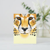 cheetah head close-up illustratie briefkaart (Staand voorkant)