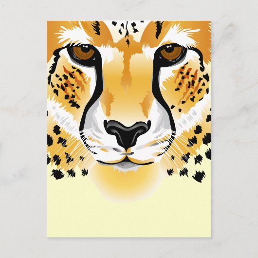 cheetah head close-up illustratie briefkaart (Voorkant)