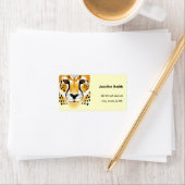 cheetah head close-up illustratie etiket (Insitu)