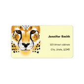 cheetah head close-up illustratie etiket (Voorkant)