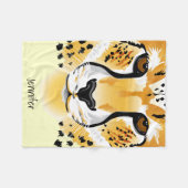 cheetah head close-up illustratie fleece deken (Voorkant (Horizontaal))