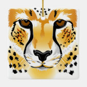 cheetah head close-up illustratie keramisch ornament (Achterkant)